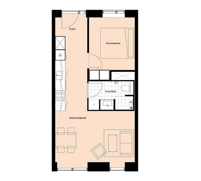 apartment Lovely 2-room apartment in Gartnerbyen – 61 m², low energy consumption