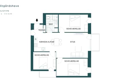 4-room apartment of 110 m² for rent in Risskov – Kamma Klitgårds Gade, 3rd floor – photo 6