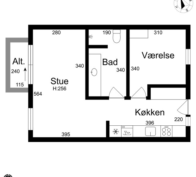 apartment Moderne 2-værelses lejlighed i centrum af Odense