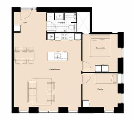 apartment Spacious 3-room apartment with a beautiful view in Gartnerbyen