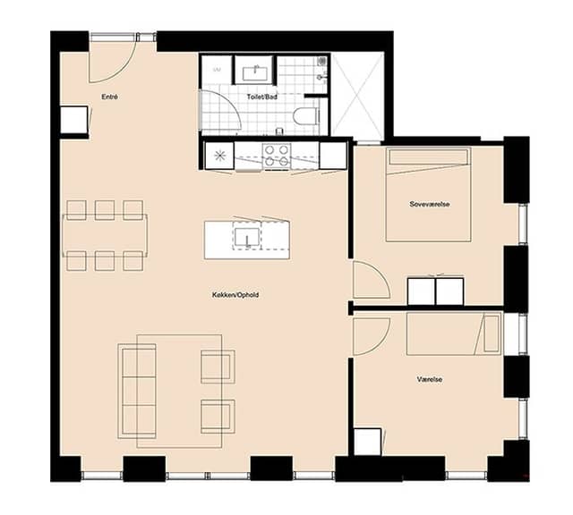 apartment Rummelig 3-værelses med flot udsigt i Gartnerbyen