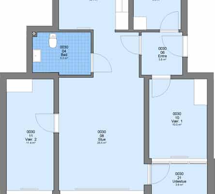 apartment Fin lejlighed på 104 m2