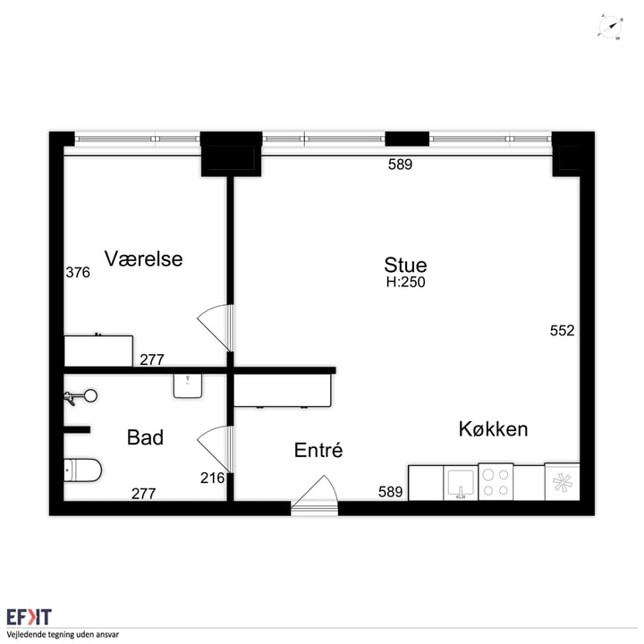 2-værelses lejlighed med central beliggenhed - Sølvgade, Herning - 2