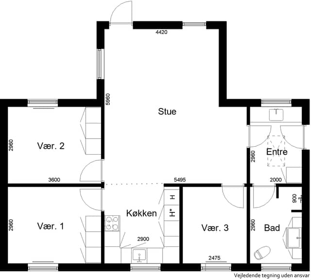 townhouse Rækkehuslejlighed med have i Haubro, 4 værelser