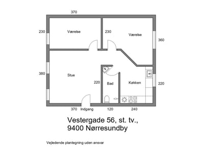 Central 3-værelses lejlighed med moderne faciliteter - Vestergade, Nørresundby - 3