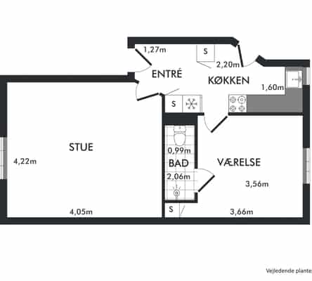 apartment Bright 2-room apartment in Aalborg Vestby