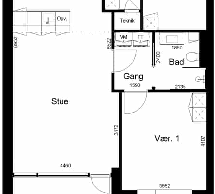 townhouse Rækkehus 3 værelser med have og carport i Haverslev