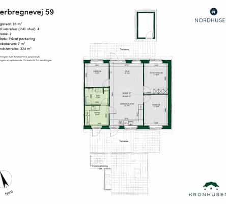 townhouse Moderne rækkehus 95 m² med have og terrasser