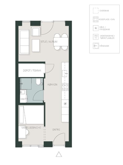 Cozy 1-room apartment with open kitchen - Wedellsborgvej, Herning - 2