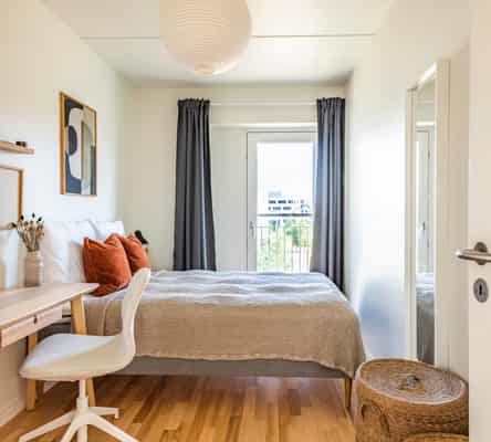 room Veludstyret værelse i lejlighed på Teglholmen