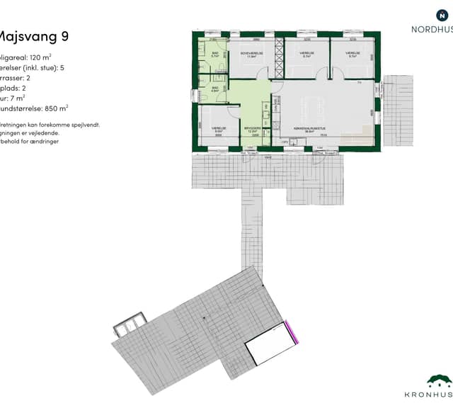 townhouse Rummeligt parcelhus 120 m² – plads til familien
