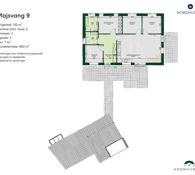 townhouse Rummeligt parcelhus 120 m² – plads til familien