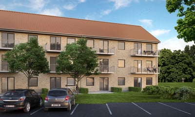 Moderne boliger i Tækkerhusene, Hillerød: Elevator og privat altan. Perfekt beliggenhed ved både natur og by liv - Tækkerstræde, Hillerød - 1