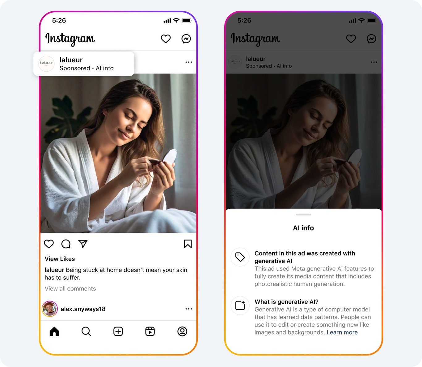 TechDogs-"An Image Showing How Meta's AI Info Will Appear On Instagram"