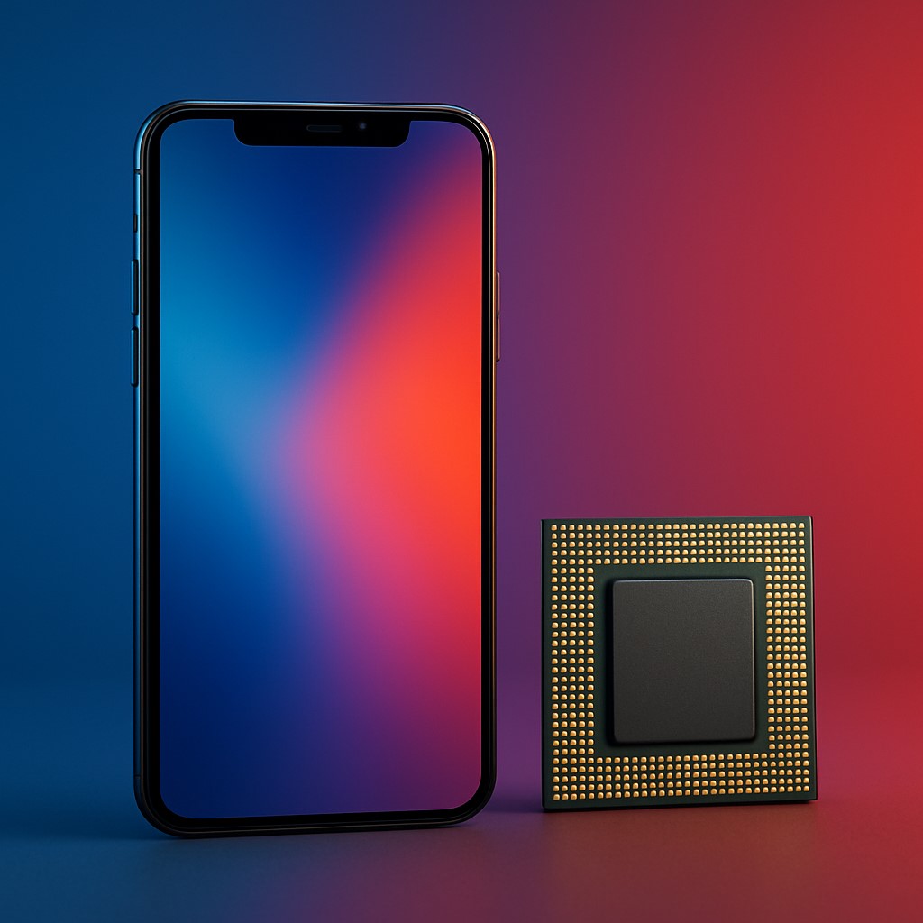 TechDogs-"What Are Mobile Processors?"-"An Image Of A Smartphone With A Chip Next To It"