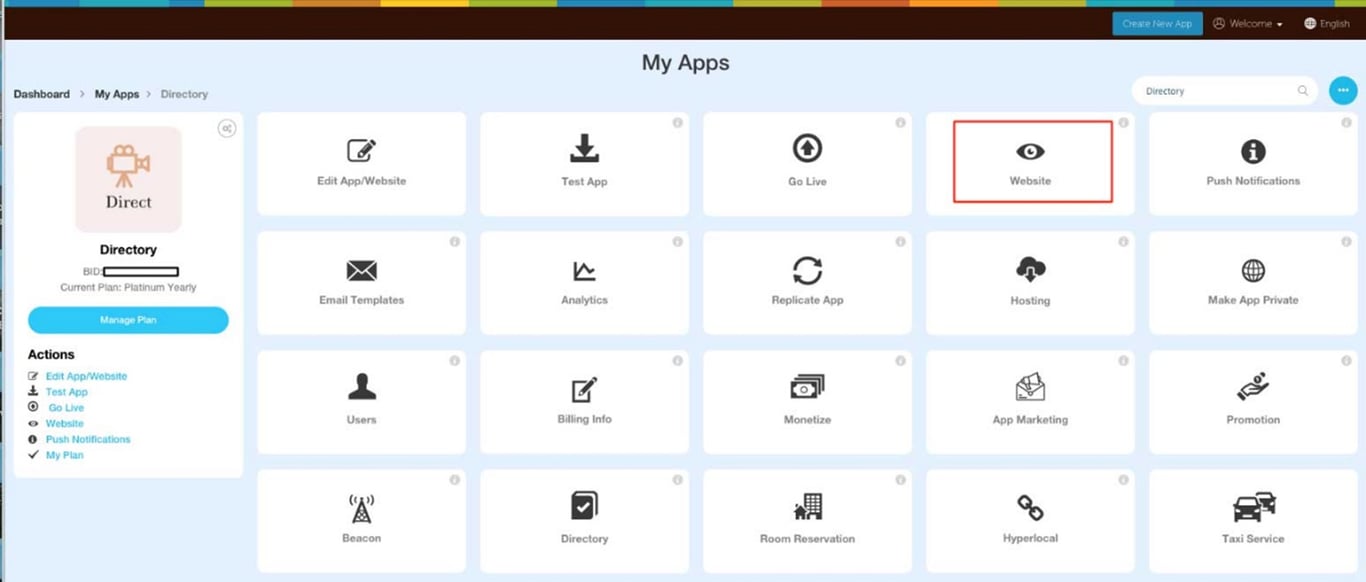 TechDogs-"Tool 2: Appy Pie"-"A Screenshot Of Appy Pie's Dashboard"
