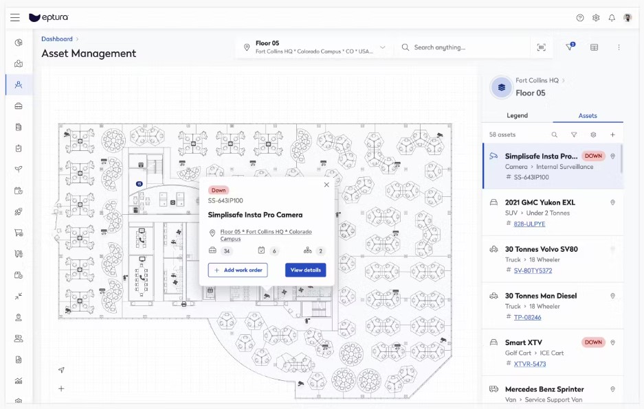 TechDogs-"Tool 1: Eptura Workplace"-"An Image Showing The Dashboard Of Eptura Workplace"