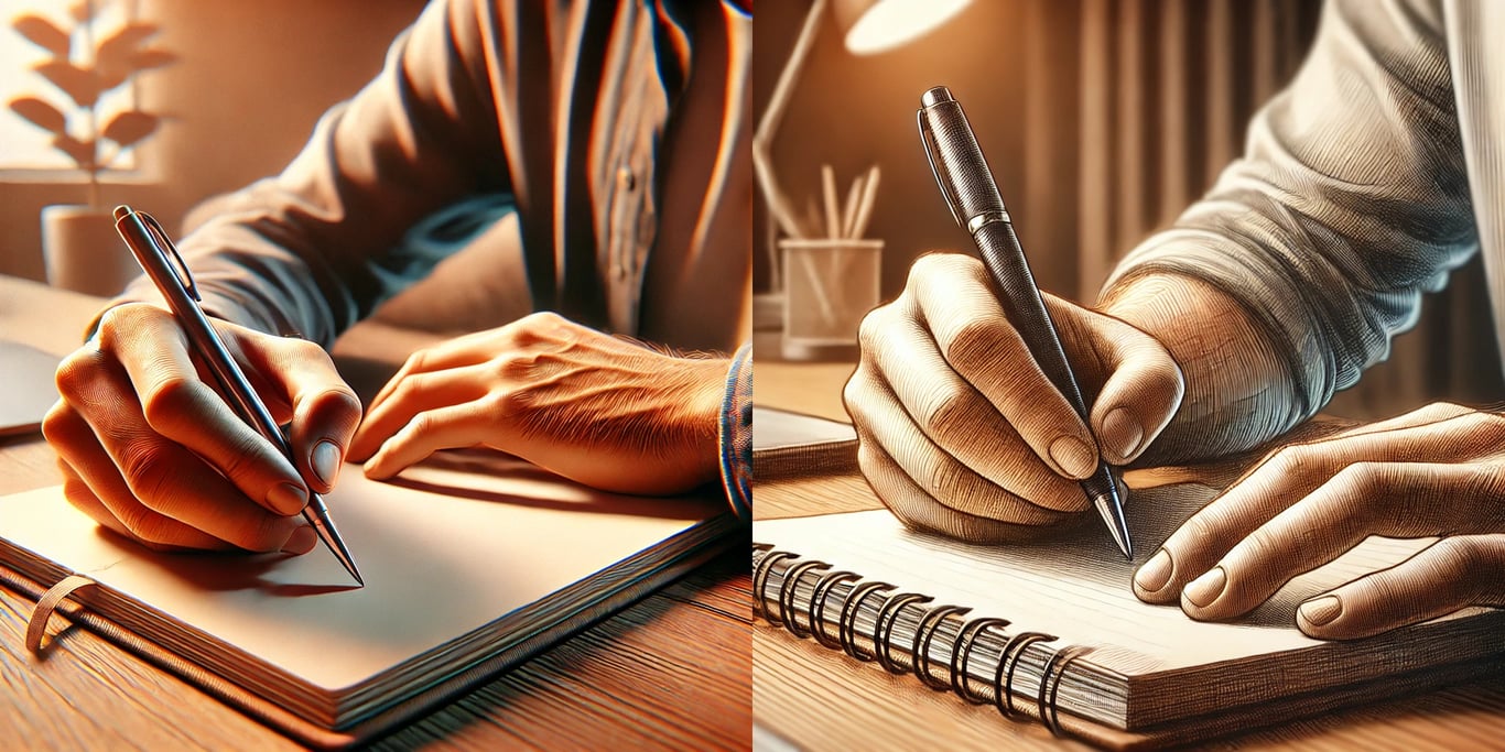 TechDogs-"The Images Generated By ChatGPT After Being Asked To Draw A Person Writing With Their Left Hand"