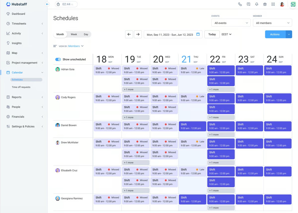TechDogs-"Tool 3: Hubstaff"-"An Image Showing The Dashboard Of Hubstaff"