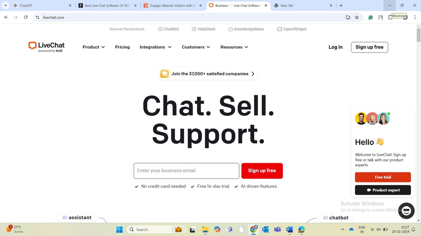 TechDogs-"Tool 5: LiveChat"-"A Screenshot Of LiveChat Dashboard"