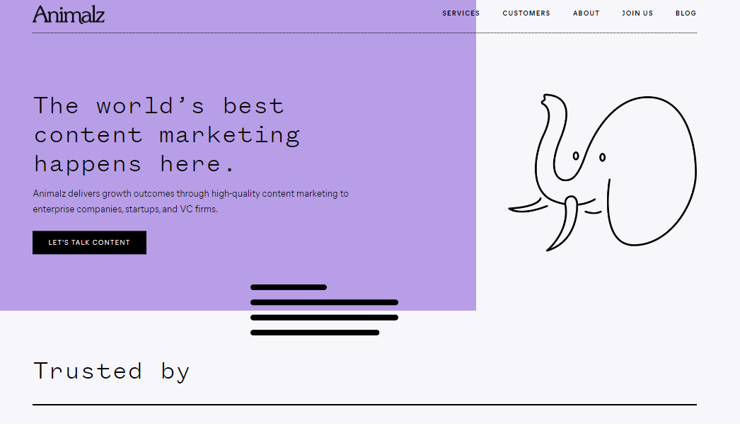 TechDogs-"Website #1: Animalz"-"A Screenshot Of The Website Of Animalz"