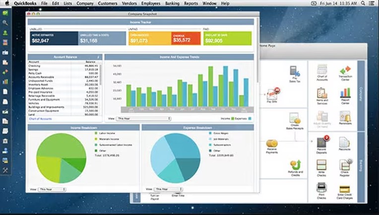 TechDogs-"Tool 3: Intuit QuickBooks"-"An Image Showing The Dashboard Of Intuit Quickbooks"
