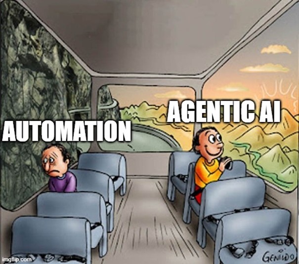 TechDogs-"How Does Agentic AI Work?"-"A Meme About Agentic AI Vs Automation"
