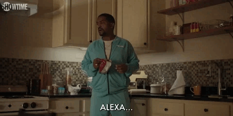 TechDogs-"What Are AI Algorithms Used For?"-"A GIF With A Text - Alexa, Play Anything By Earth, Wind And Fire."