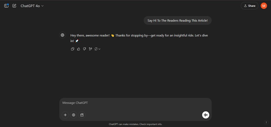 TechDogs-"Tool 2: ChatGPT"-"A Screenshot Of The ChatBot Dashboard Of ChatGPT"