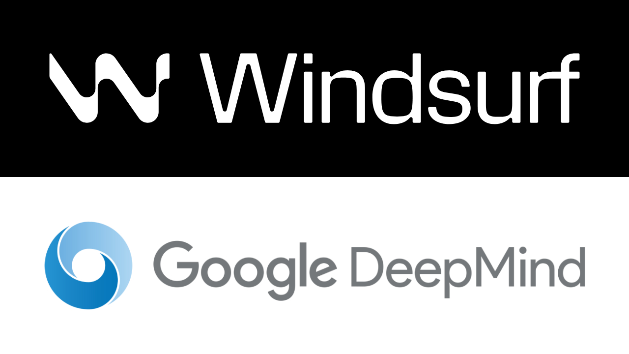 TechDogs-"An Image With The Logos Of Windsurf And Google DeepMind"