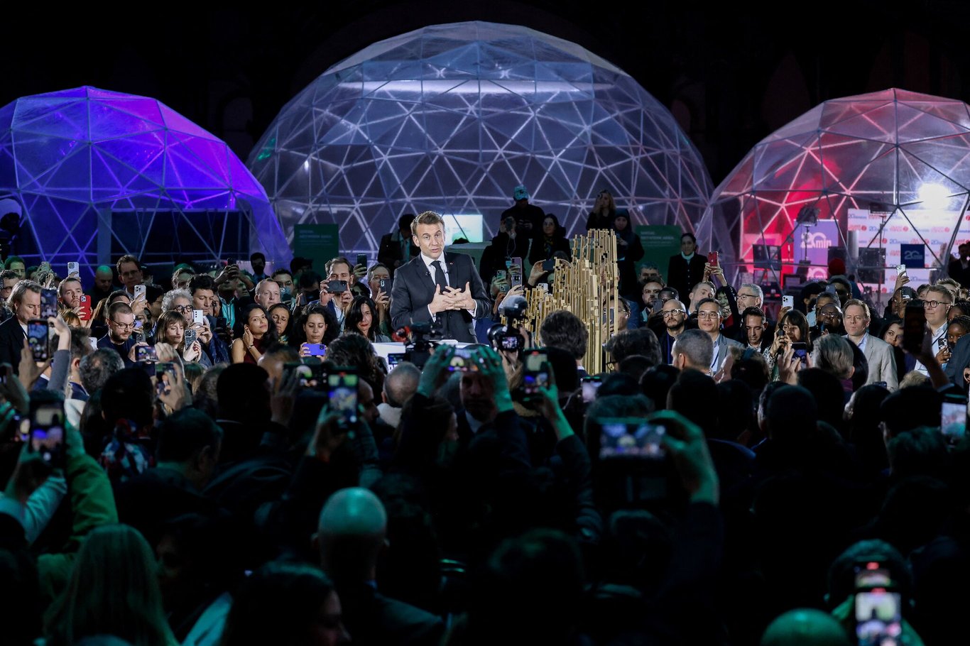 TechDogs-"An Image Of French President Emmanuel Macron At The Paris AI Summit"