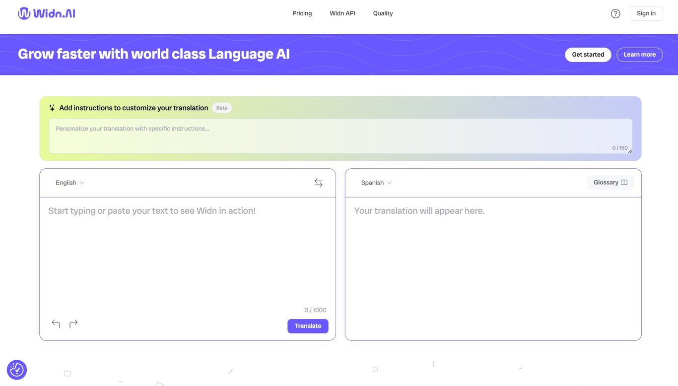 TechDogs-"A Screenshot Of Widn.AI's Website"