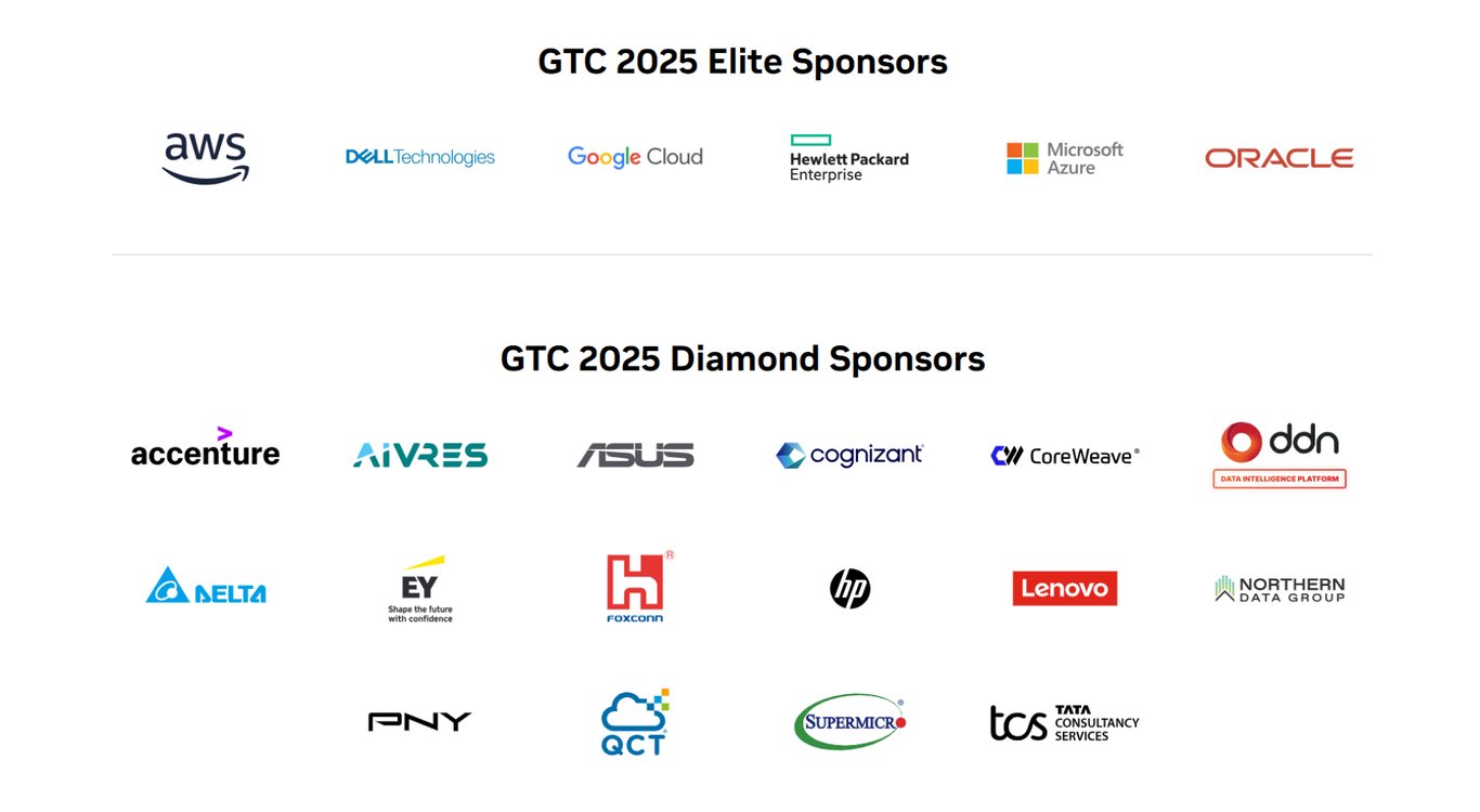 TechDogs-"An Image Depicting The Sponsors Of NVIDIA's GTC 2025"