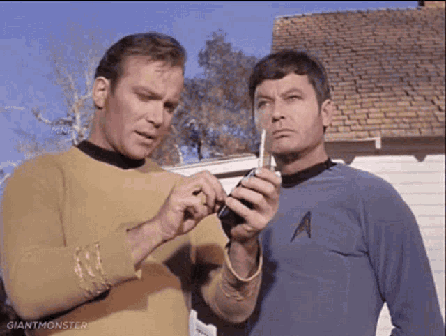 TechDogs-"What We Know About The Galaxy Z Fold 7 So Far"-"A GIF Of Captain James T. Kirk And Dr. Leonard "Bones" McCoy Using A Communicator From Star Trek"
