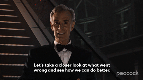 TechDogs-"Where Do AirPods Max Fall Behind?-"A Gif Of A Man With A Text  - Let's Take A Closer Look At Wat Went Wrong And See How We Can Do Better"