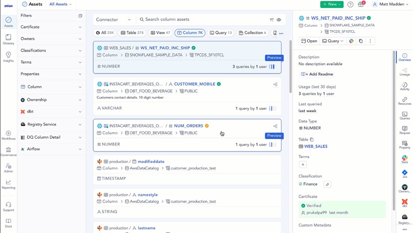 TechDogs-“Tool 2: Atlan”-“Screenshot Of Atlan Dashboard”