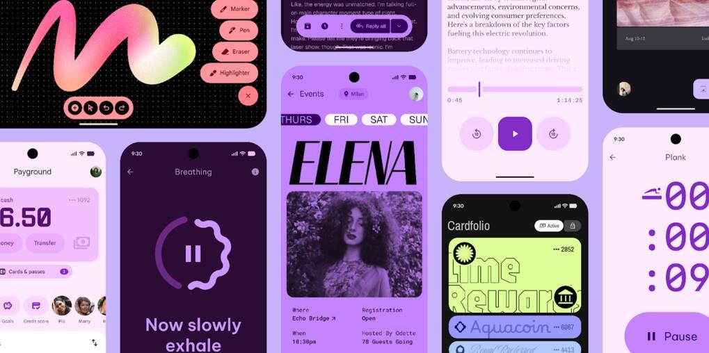 TechDogs-"Feature 1. Material 3 Expressive Design: A Visual Overhaul"-"Material You Themed App Interfaces In Android 16 Highlighting Vibrant UI Customizations"