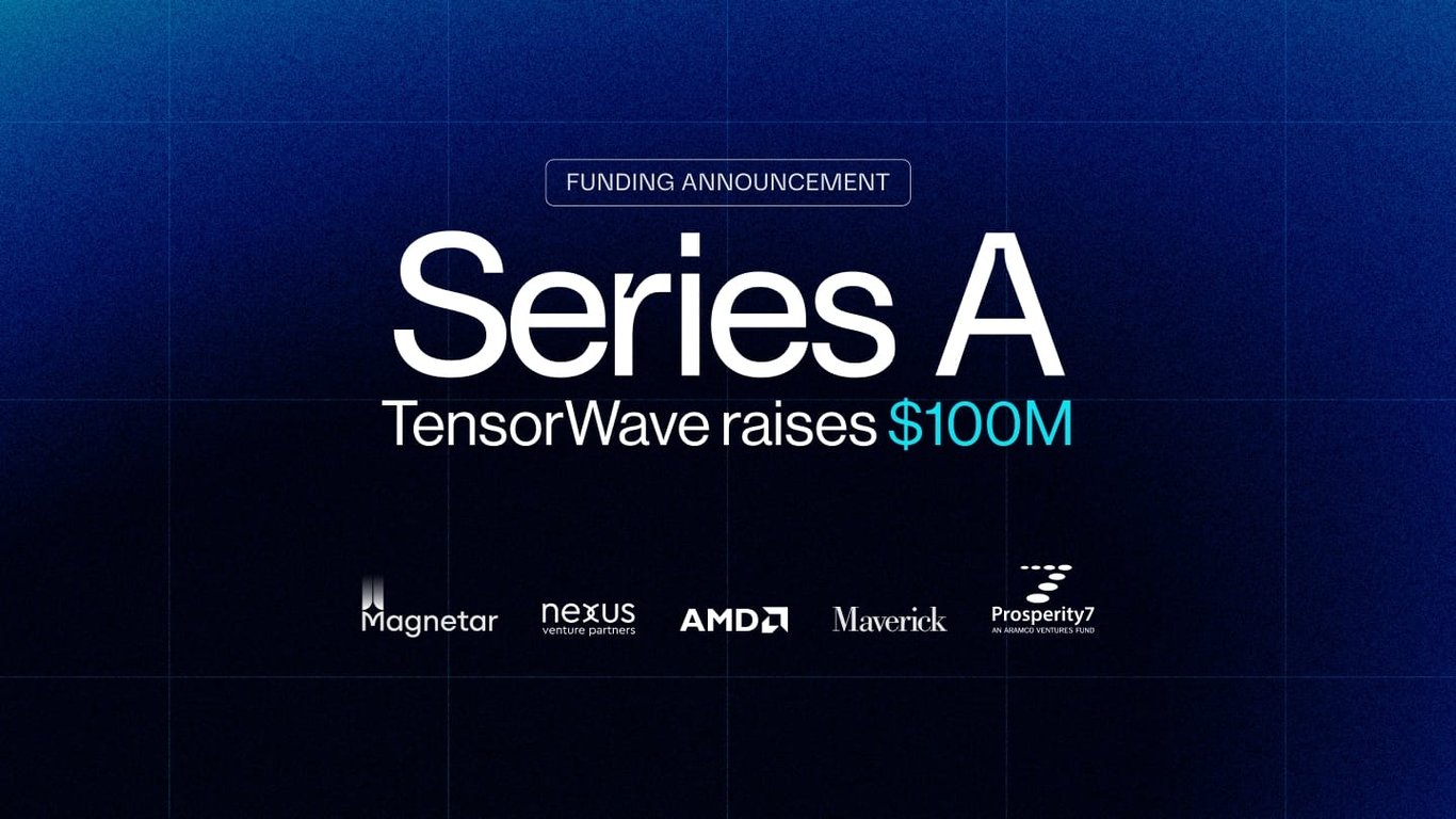 TechDogs-"An Image Of TensorWave Announcing It Raised $100 Million With Its Investors"