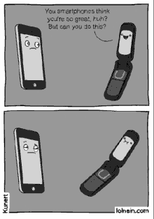 TechDogs-"Why Is Gen Z Going Retro With Dumbphones?"-"A GIF Meme Of A Dumbphone Vs. A Smartphone"