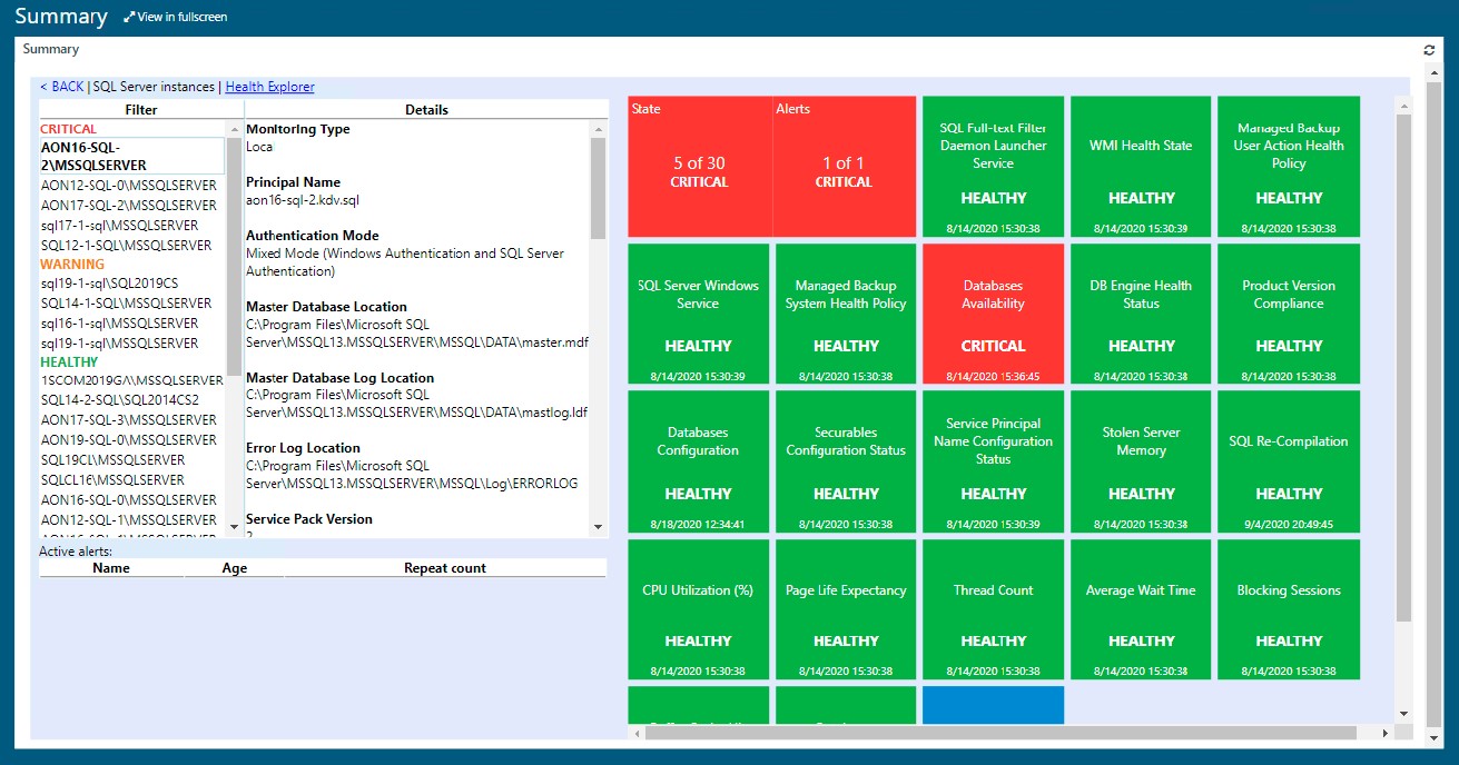 TechDogs-“Tool 5: Microsoft SQL Server” - “A Screenshot Of Microsoft SQL Server Dashboard”