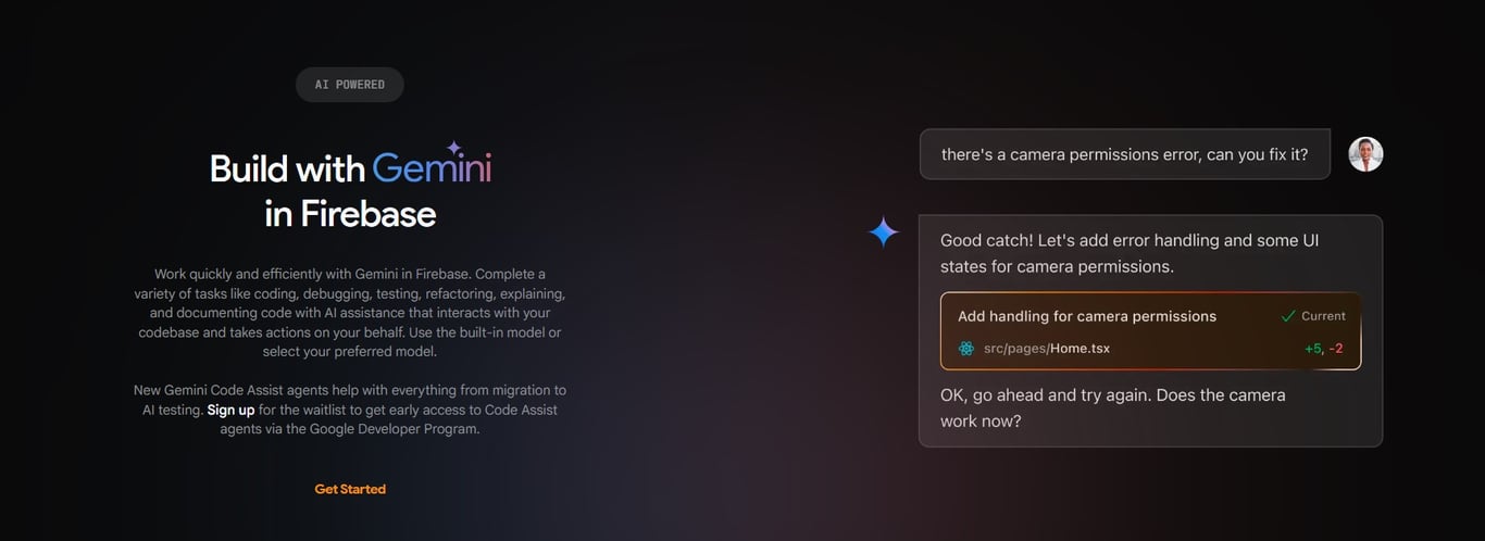 TechDogs-"Agentic IDE And Gemini Integration"-"Gemini Integration In Firebase With AI Assistant In Project IDX Fixing Camera Permission Error In Code"