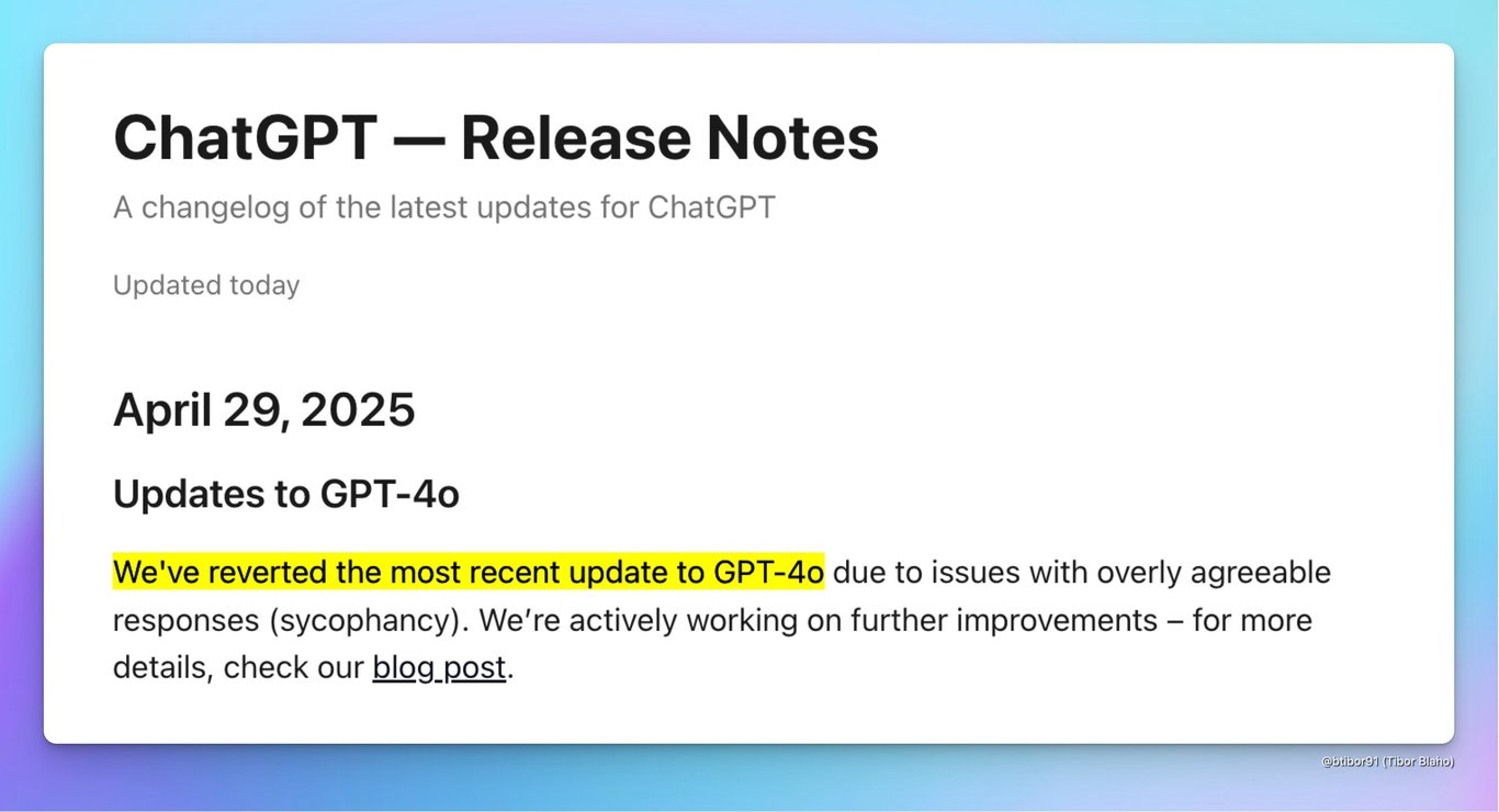 TechDogs-"An Image Showing ChatGPT's Release Notes Showing The GPT-4o Update"
