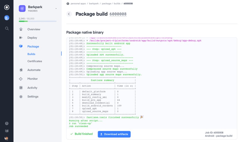 TechDogs-"Tool 3: Ionic"-"A Screenshot Of Ionic's Dashboard"