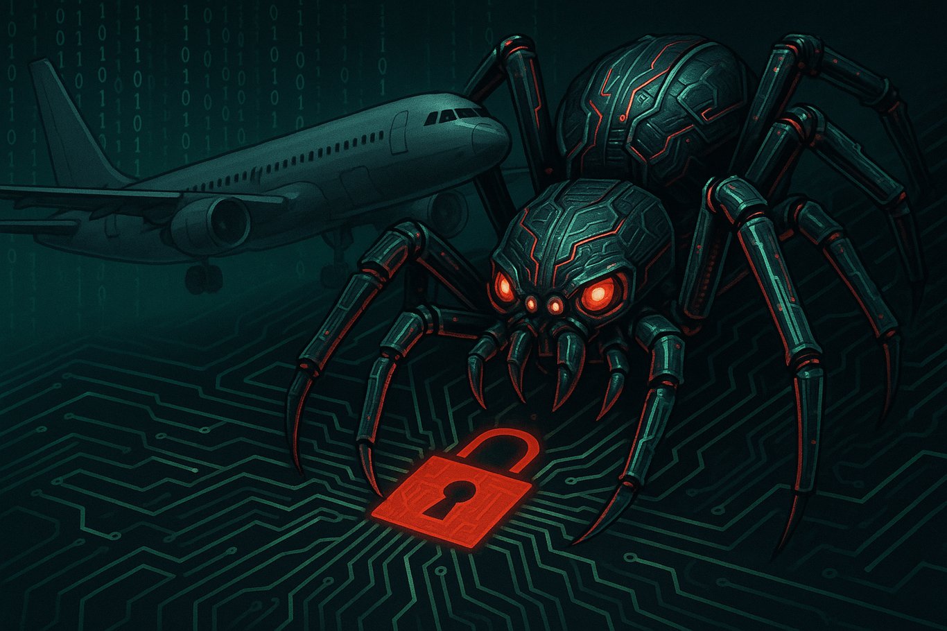 TechDogs-"An Image Of A Spider Looking To Cause An Airplane Problems"