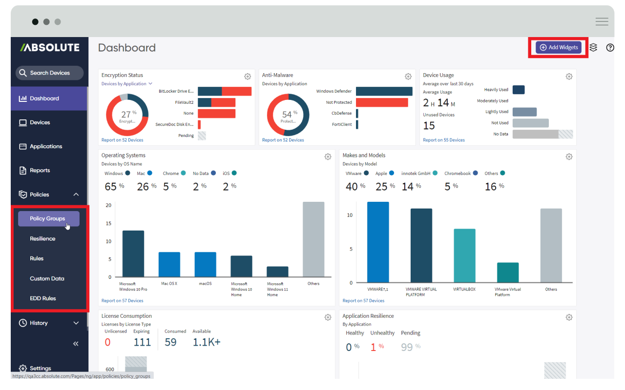 TechDogs-"Tool 2: Absolute Secure Access"-"An Image Of Showing The Dashboard Of Absolute Secure Access"