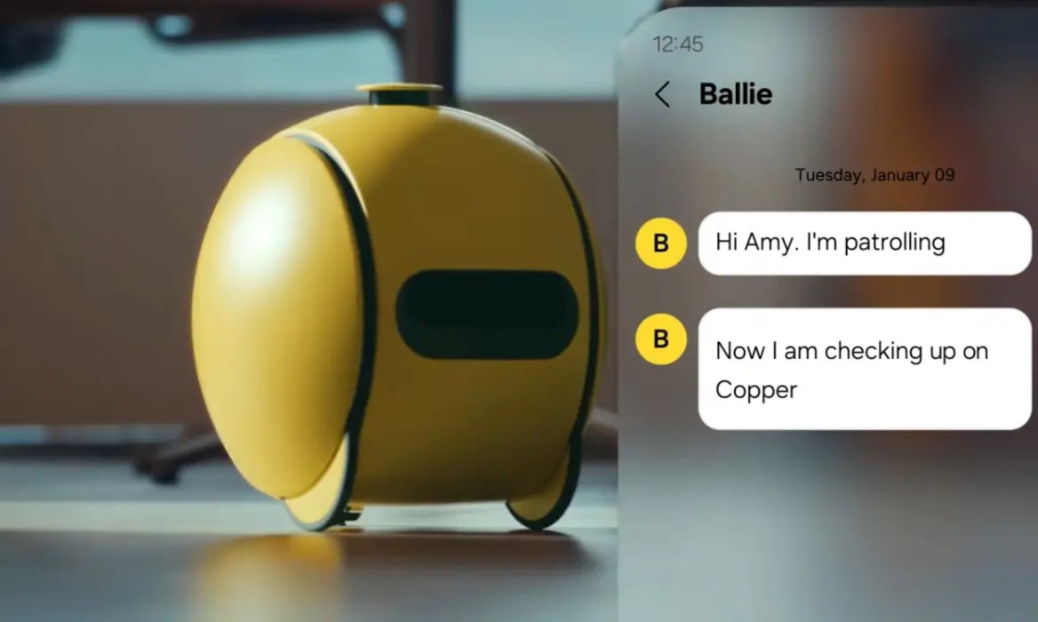 TechDogs-"Conversational Interactions"-"Samsung Ballie Sends Messages While Patrolling Home via Connected App"