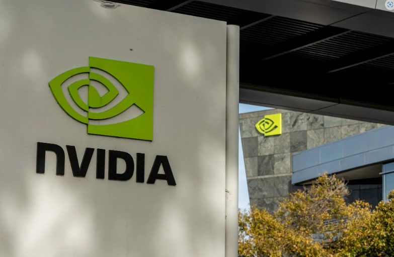 TechDogs-"Why Is Nvidia Allowing Run:ai To Become Open-Source?"-"Nvidia Logo On Building Signboard Reflecting Its Headquarters And Brand Presence In Sunny Environment In Santa Clara, California"