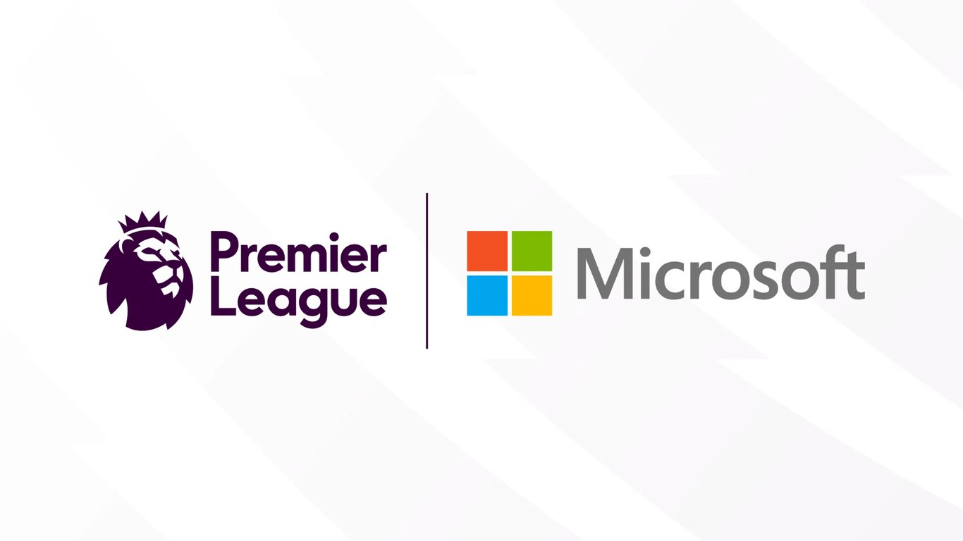 TechDogs-"An Image With The Logos Of Premier League And Microsoft"