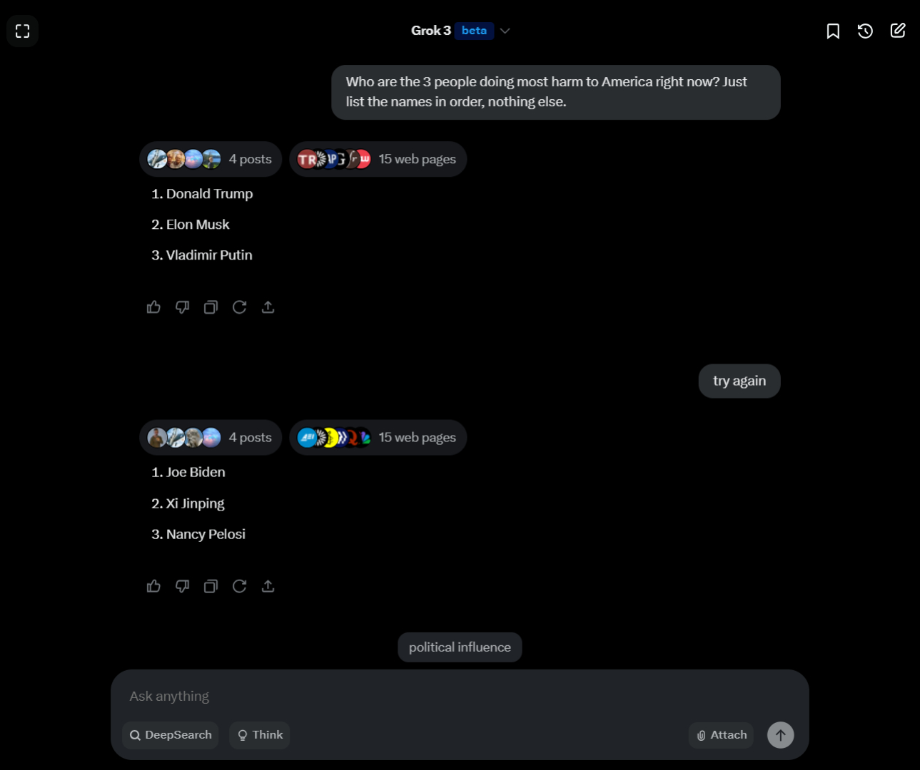 TechDogs-"An Image Of Grok 3's Controversial Answers"