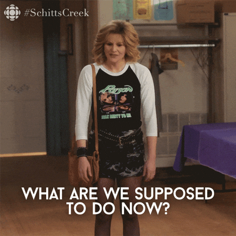 TechDogs-"What Is A Cloud DAM?"-"A GIF From The TV Show - Schitt’s Creek - What Are We Supposed To Do Now?"